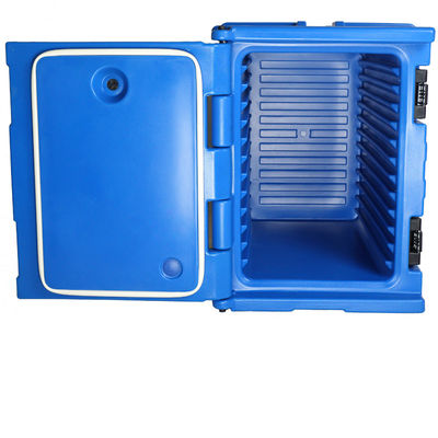 Contenedor industrial de transporte de comida caliente de 100L con válvula de drenaje, caja de catering de cuatro ruedas aislada con LLDPE