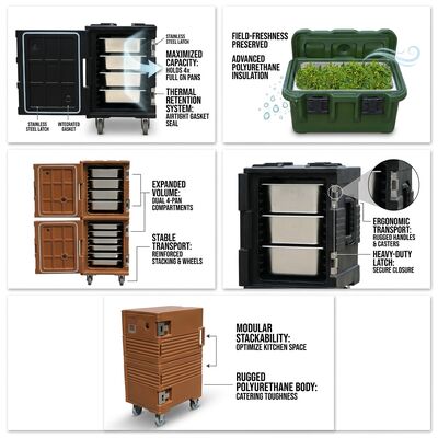 Caja térmica rotomoldeada con aislamiento de 82L para alimentos, transporte de alimentos fríos y calientes