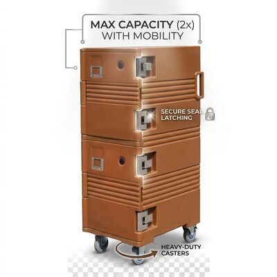 Restaurante de entrega de alimentos caja aislada 60L multi-compartimiento portador térmico de carga frontal marca lista