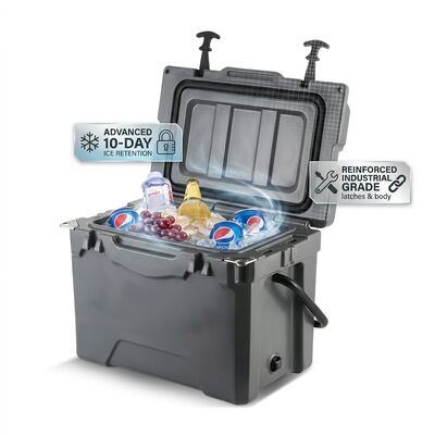Caja de refrigerador de 28L de molde rotativo portátil de caja de hielo exterior de grado alimenticio LLDPE