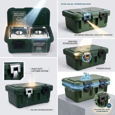Caja militar impermeable del transporte de alimentos 60L para la logística de adquisiciones de defensa