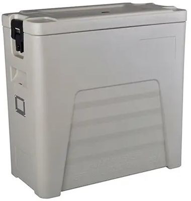 Contenedor térmico de transporte de alimentos con mango de nailon de 110L, caja de Catering de cuatro ruedas con tapa desmontable, aprobado por la CE