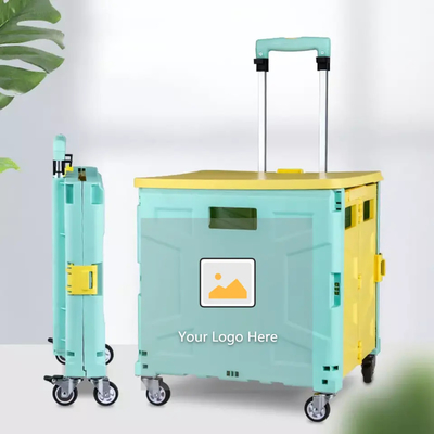 6 ruedas que suben el carro de la compra plástico con Seat Mini Folding Hand Luggage Cars