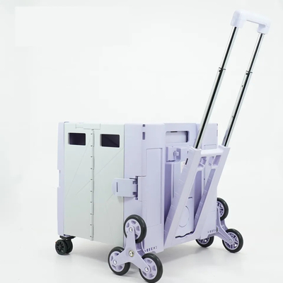 Carro de la compra plástico plegable portátil 3" del supermercado ruedas del diámetro