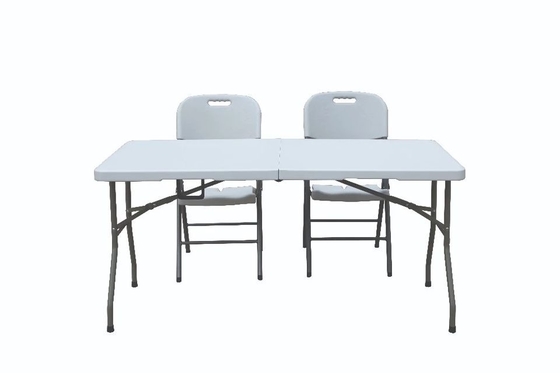 5 pies de tabla plegable de la silla de personas blancas salvajes plásticas portátiles al aire libre del cuadro 4