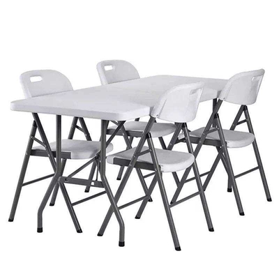5 pies de tabla plegable de la silla de personas blancas salvajes plásticas portátiles al aire libre del cuadro 4