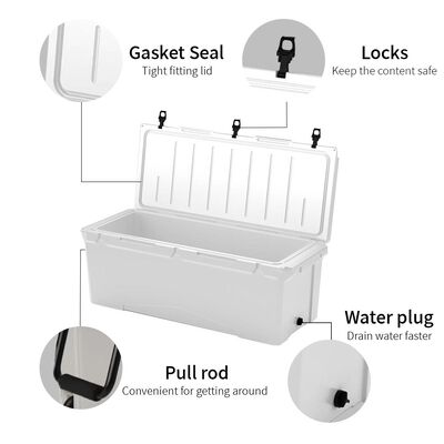 Caja de enfriador de molde rotativo de 240QT personalizada para pesca, almacenamiento al aire libre y frío