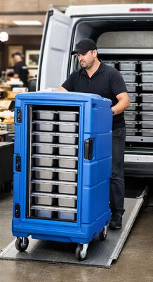 Cabinet de transporte aislado de alimentos rotomoldado 900L para la logística de la cadena de frío