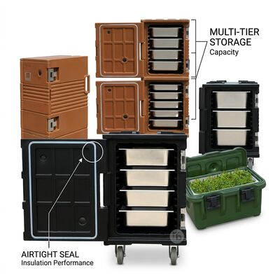 Caja de catering aislada 28L Caja de catering rotomolded compacta Contenedor de alimentos Caja de entrega térmica