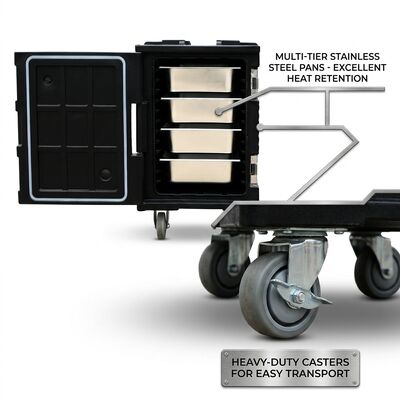 Caja térmica rotomoldeada con aislamiento de 82L para alimentos, transporte de alimentos fríos y calientes