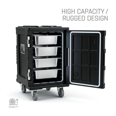 Caja térmica rotomoldeada con aislamiento de 82L para alimentos, transporte de alimentos fríos y calientes