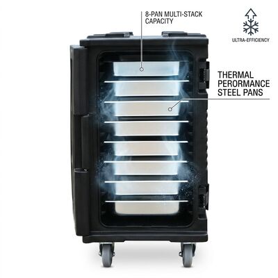 Restaurante de entrega de alimentos caja aislada 60L multi-compartimiento portador térmico de carga frontal marca lista