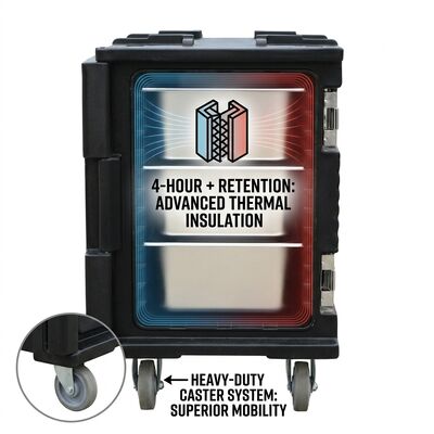 Restaurante de entrega de alimentos caja aislada 60L multi-compartimiento portador térmico de carga frontal marca lista