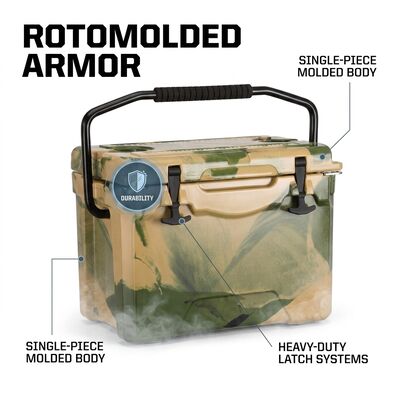 Caja de refrigerador de 28L de molde rotativo portátil de caja de hielo exterior de grado alimenticio LLDPE