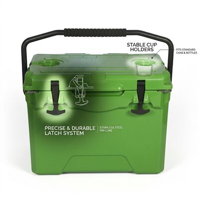 Nevera portátil Rotomolded de 38L, cofre de hielo para exteriores, a prueba de fugas, con tapón de drenaje, nevera para picnic familiar