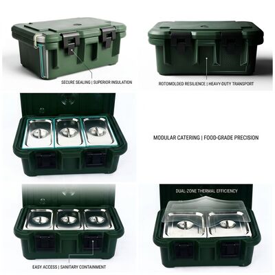 Contenedores de alimentos aislados militares con ruedas de 50L
