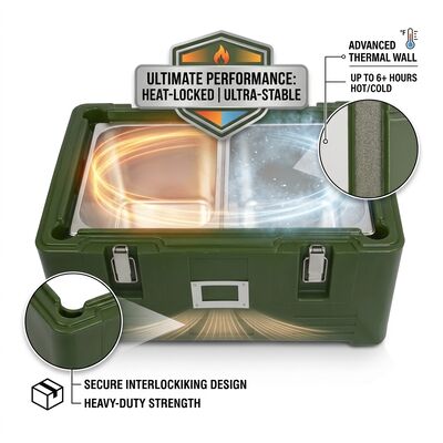 Porta alimentos isotérmico de 45L con retención de calor, GN Pan, caja de transporte térmico para catering