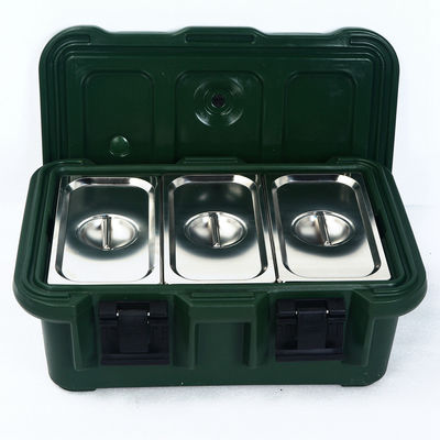 Porta alimentos aislado con puerta desmontable de 33L, retención extendida, caja de transporte para bandejas GN