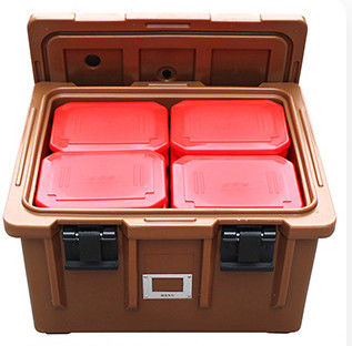 Caja de transporte de alimentos aislada con ruedas de 80L, contenedor de catering rotomoldeado para eventos a gran escala
