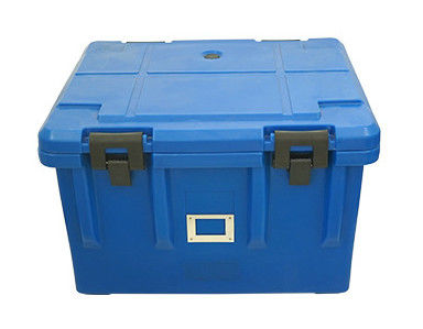 Certificado ISO 75L Cargador aislado de bandejas de alimentos de manijas de nylon Cuatro ruedas caja de transporte de catering LLDPE