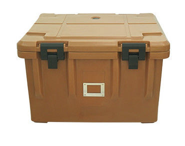 Caja de transporte de alimentos aislada con ruedas de 80L, contenedor de catering rotomoldeado para eventos a gran escala