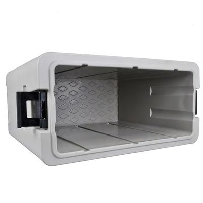 Contenedor térmico de transporte de alimentos con mango de nailon de 110L, caja de Catering de cuatro ruedas con tapa desmontable, aprobado por la CE