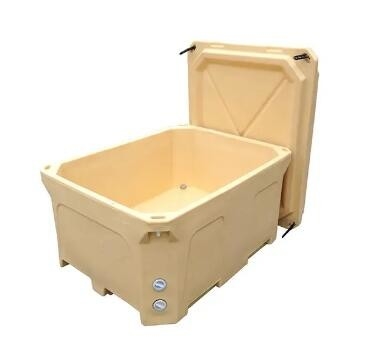 Contenedor de transporte aislado de alimentos Topgreen de 1000L en amarillo vibrante