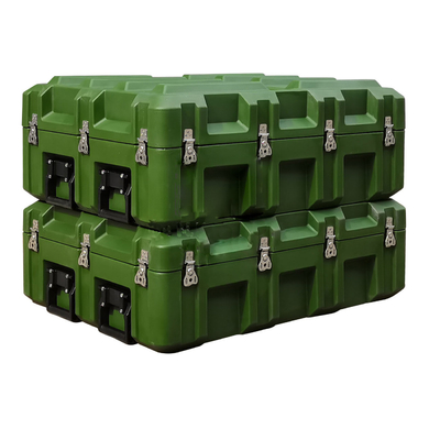 El estuche rígido militar verde plástico resistente Roto moldeó