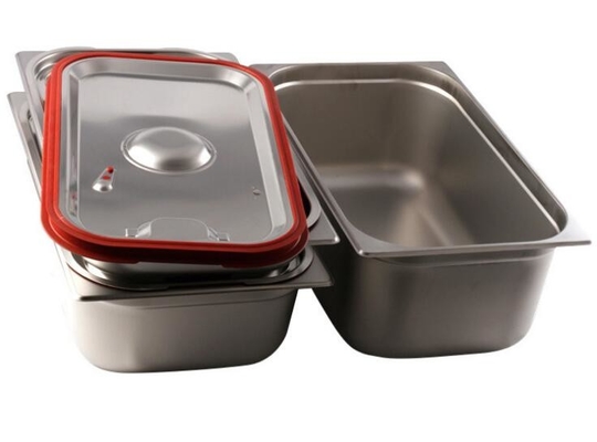 Comida de acero inoxidable Pan With Lid, cacerola de acero inoxidable de la cocina del buffet