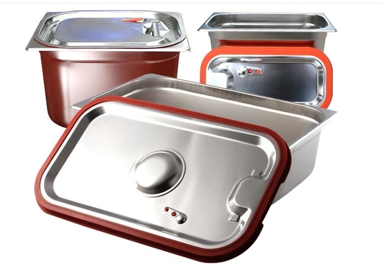Comida de acero inoxidable Pan With Lid, cacerola de acero inoxidable de la cocina del buffet