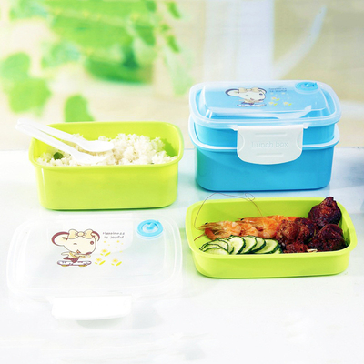 Recipientes plásticos reutilizables rectangulares del almuerzo, recipientes reutilizables de comida para llevar 1L