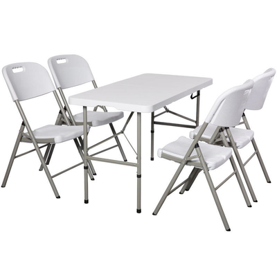 silla de tabla plástica blanca ajustable de plegamiento de la comida campestre de los 4ft para el acontecimiento para el jardín al aire libre