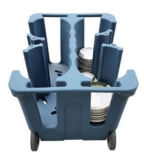 Carrito de almacenamiento ajustable para platos de restaurante, carrito de vajilla